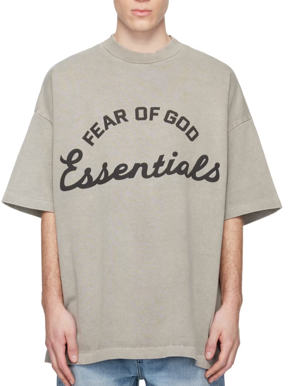 Fear of God Essentials Short Sleeve Logo Tee in Light Gray